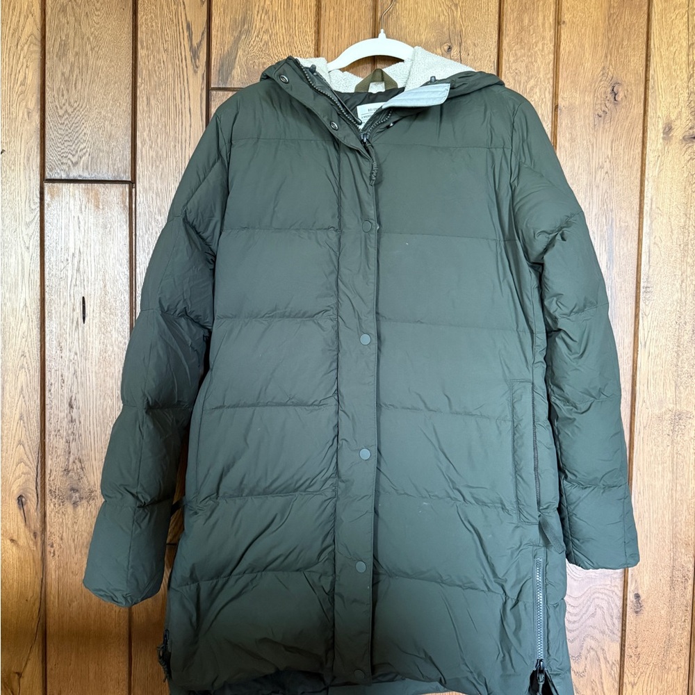 REI Norseland Olive Hooded Puffer Parka Coat